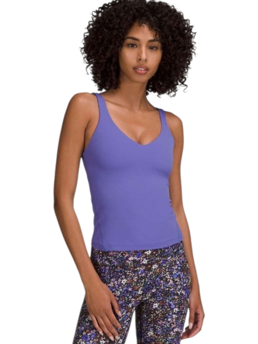 V-Neck Sleeveless Tank Top in Periwinkle Purple